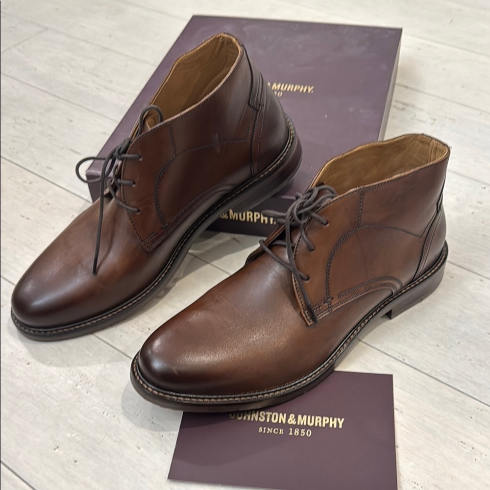 Sold Johnston & Murphy Brown Leather Chukka Boots